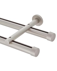 Double Rod Wall Mount H-Rail Curtain Track Satin Nickel by  Aria Metal 