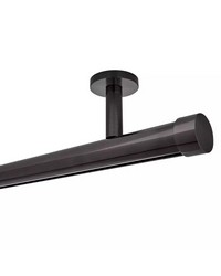 Single Rod Ceiling Mount H-Rail Curtain Track Brushed Black Nickel by   