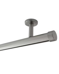 Single Rod Ceiling Mount H-Rail Curtain Track Brushed Nickel by   