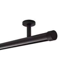 Single Rod Ceiling Mount H-Rail Curtain Track Matte Black by  Aria Metal 