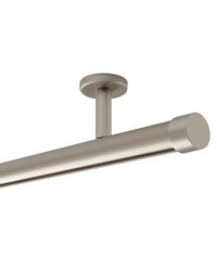 Single Rod Ceiling Mount H-Rail Curtain Track Satin Nickel by  Aria Metal 