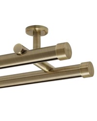 Double Rod Ceiling Mount H-Rail Curtain Track Antique Brass by  Aria Metal 