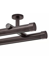 Double Rod Ceiling Mount H-Rail Curtain Track Brushed Black Nickel by  Aria Metal 