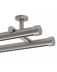 Double Rod Ceiling Mount H-Rail Curtain Track Brushed Nickel by  Forest Drapery Hardware 