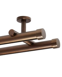 Double Rod Ceiling Mount H-Rail Curtain Track Brushed Bronze by  Aria Metal 