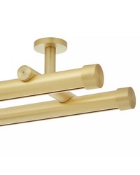 Double Rod Ceiling Mount H-Rail Curtain Track Satin Gold by  Brimar 