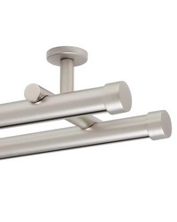 Double Rod Ceiling Mount H-Rail Curtain Track Satin Nickel by  Aria Metal 