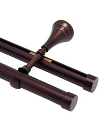 Mixed Double Rod Wall Mount H-Rail Curtain Track Oil Rubbed Bronze by   