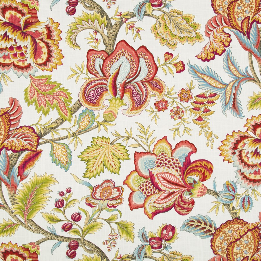Robert Allen Jacobean Swag Coral Fabric