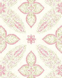 Off Beat Ethnic Pink Geometric Floral by  Carey Lind 