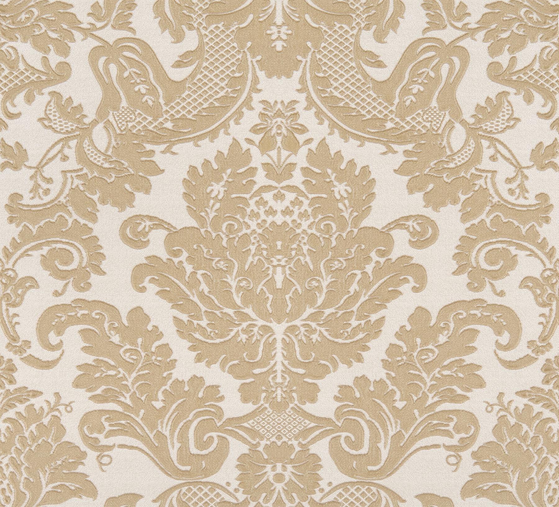 Brewster Wallcovering Agnese Beige Embossed Damask Wallpaper