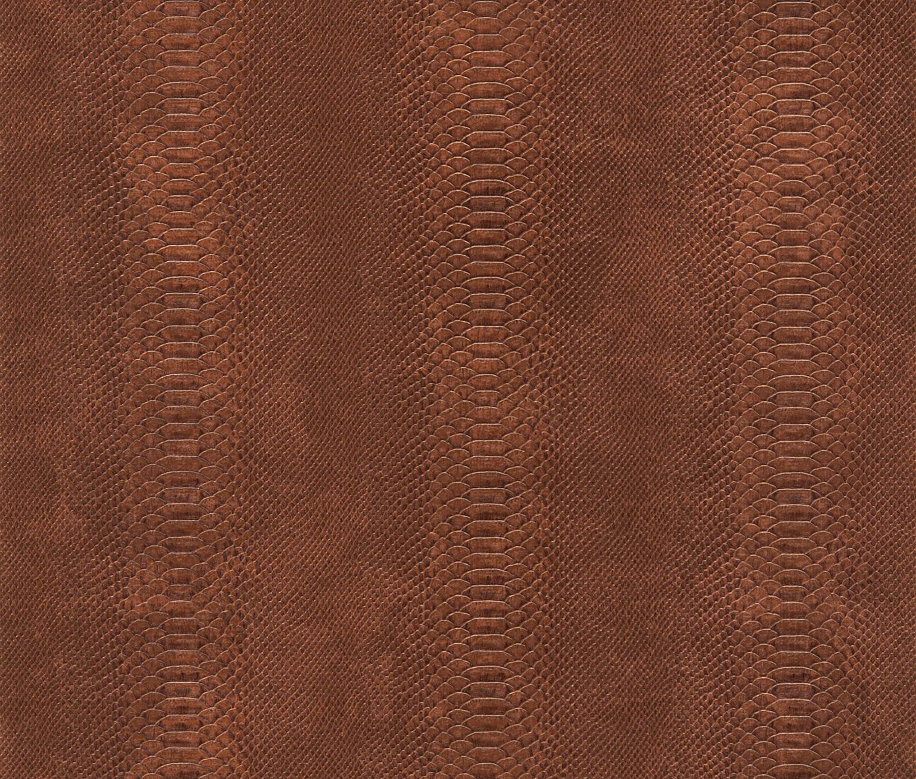 Brewster Wallcovering Flavia Brown Embossed Snakeskin Wallpaper