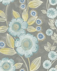 Bloom Grey Floral Wallpaper by   