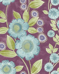 Bloom Plum Floral Wallpaper by   