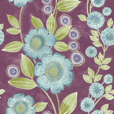 Brewster Wallcovering Bloom Plum Floral Wallpaper Wallpaper
