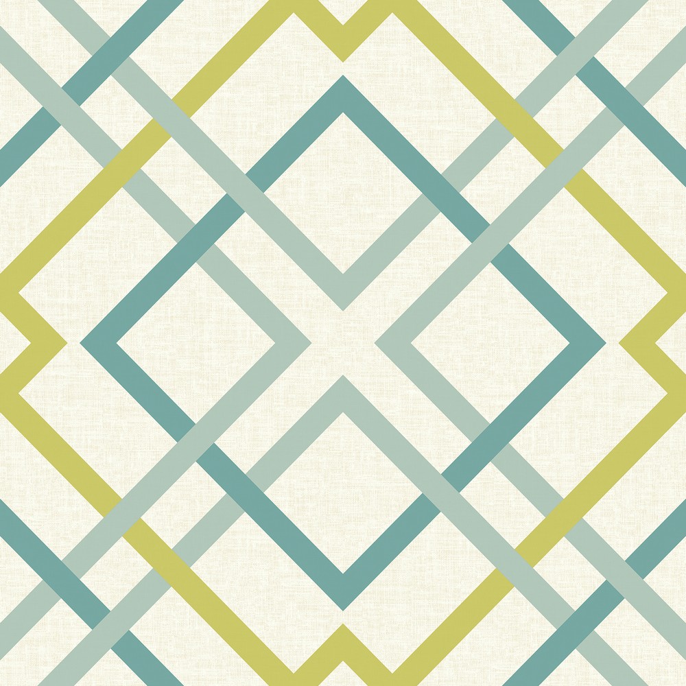 Brewster Wallcovering Saltire Green Lattice Wallpaper Wallpaper