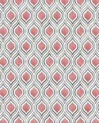 Plume Coral Ogee Wallpaper by   