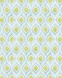 Plume Green Ogee Wallpaper by   