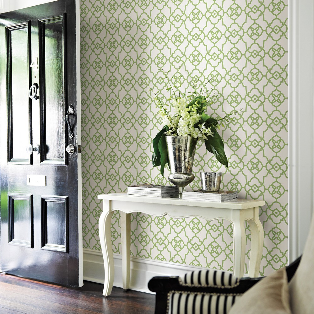 Brewster Wallcovering Atrium Green Trellis Wallpaper Wallpaper