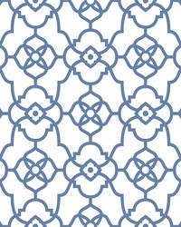 Atrium Blue Trellis Wallpaper by   