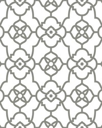 Atrium Grey Trellis Wallpaper by   