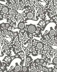 Meadow Charcoal Animals Wallpaper by   