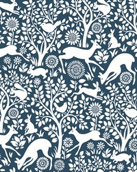 Meadow Navy Animals Wallpaper by   