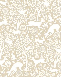 Meadow Taupe Animals Wallpaper by   