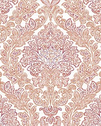 Fontaine Orange Damask Wallpaper by   