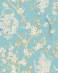 Serenity Turquoise Lanterns Wallpaper by   