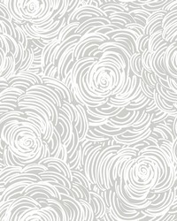 Celestial Grey Floral Wallpaper by   