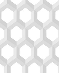 Hex Grey Geometric Wallpaper by   