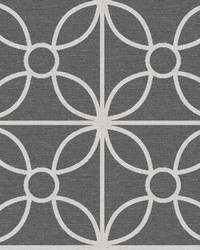 Savvy Black Geometric Wallpaper by  Brewster Wallcovering 