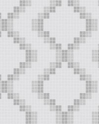 Mosaic Grey Grid Wallpaper by   