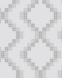 Mosaic Grey Grid Wallpaper by   
