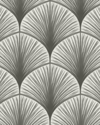 Dusk Grey Frond Wallpaper by  York Wallcovering 