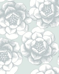 Fanciful Silver Floral Wallpaper by  York Wallcovering 