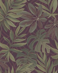 Nocturnum Maroon Leaf Wallpaper by   