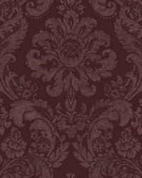 Shadow Merlot Damask Wallpaper by  York Wallcovering 