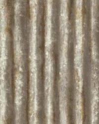 Alloy Brass Corrugated Metal Wallpaper by  Brewster Wallcovering 