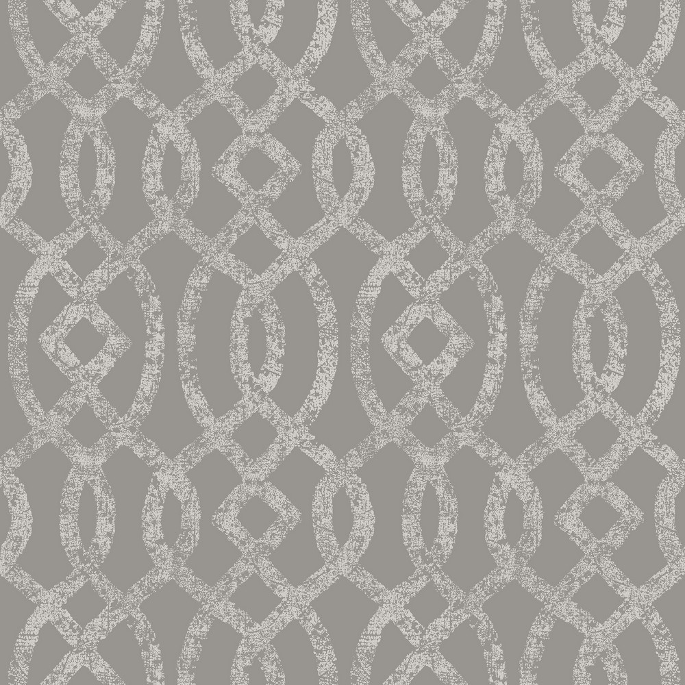 Brewster Wallcovering Ethereal Grey Trellis Wallpaper Wallpaper