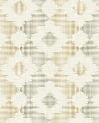 Babylon Mustard Abstract Floral Wallpaper by   