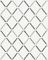 Allotrope Charcoal Linen Geometric Wallpaper by   