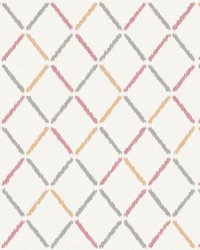 Allotrope Rose Linen Geometric Wallpaper by   