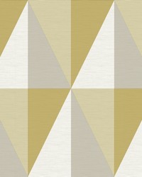Aspect Yellow Geometric Faux Grasscloth Wallpaper by   