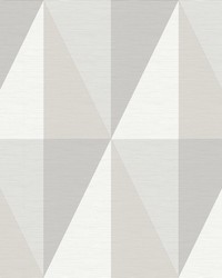 Aspect Grey Geometric Faux Grasscloth Wallpaper by   