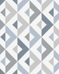 Seesaw Slate Geometric Faux Linen Wallpaper by   