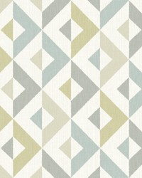 Seesaw Grey Geometric Faux Linen Wallpaper by   