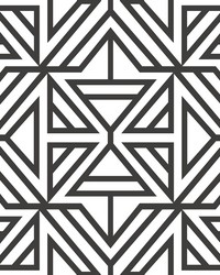 Helios Black Geometric Wallpaper by   