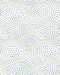 Bennett Blue Dotted Scallop Wallpaper by  Ralph Lauren Wallpaper 